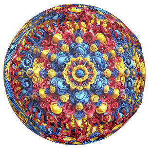 Softball ball with Romanian Colours Design