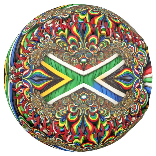 Softball ball with South African Colours Design (Front Left)
