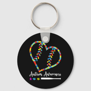 Softball Baseball Autism Awareness Premium Keychain