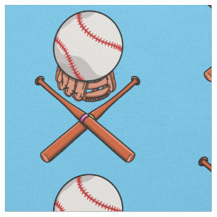 Softball / Baseball Jolly Roger Like Illustration Fabric
