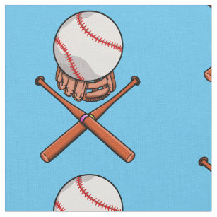 Softball / Baseball Jolly Roger Like Illustration Fabric