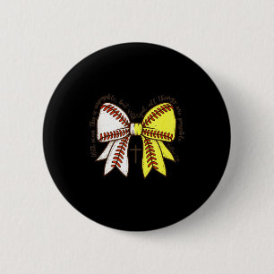 Softball Baseball Mom Bow Christian With Man This  2 Inch Round Button