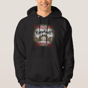 Softball Baseball Mom Leopard Mother's Day Mothers Hoodie