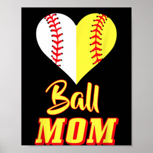 Softball Baseball Mom Sport Mothers Day Outfit Poster