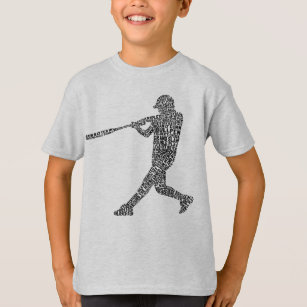 Softball Baseball Player Typographic T-Shirt