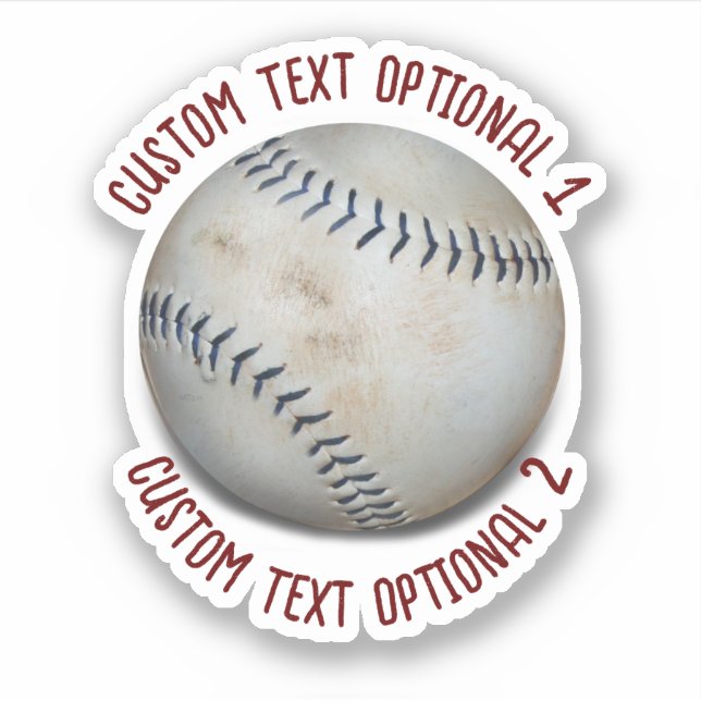 Softball Baseball With Text (Front)