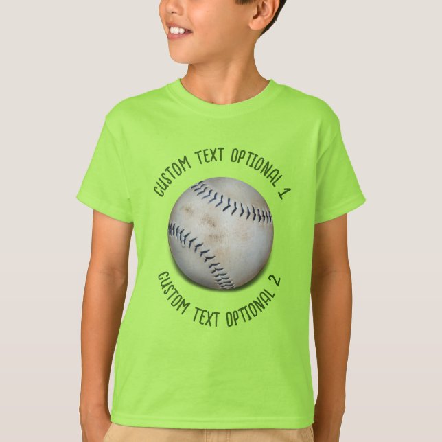 Softball Baseball With Text T-Shirt (Front)