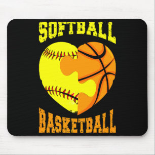 Softball basketball sports heart activity hobby f  mouse pad