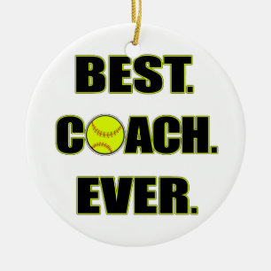Softball Best Coach Ever Ceramic Ornament
