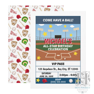 Softball Birthday Party Invitation