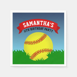 Softball Birthday Party Napkin