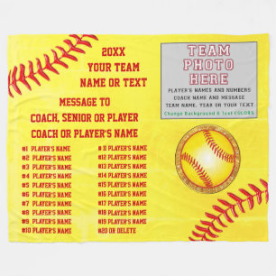 Softball Blankets Personalized, Coach, Seniors