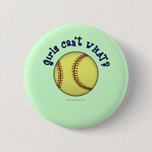 Softball-Blue 2 Inch Round Button
