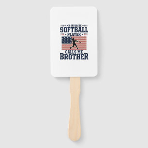 Softball Brother Patriotic Vintage Engraving Shirt Hand Fan