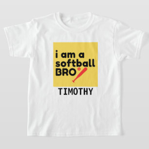 Softball Brother T-shirt Personalize Custom Unisex