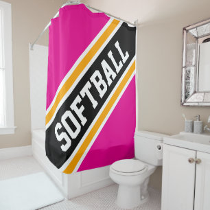 SOFTBALL Candy Pink Orange Black Racing Stripes