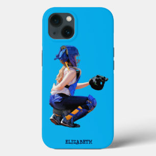 Softball Catcher And Stadium Painting iPhone 13 Case