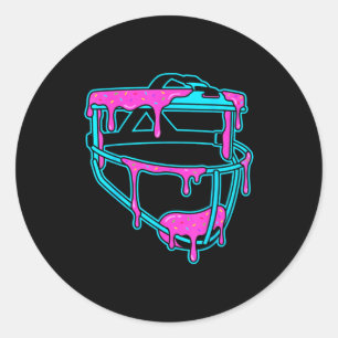 Softball Catcher Drip Ice Cream Mask Sprinkles Gam Classic Round Sticker