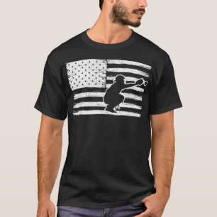 Softball Catcher  Softball USA Distressed American T-Shirt