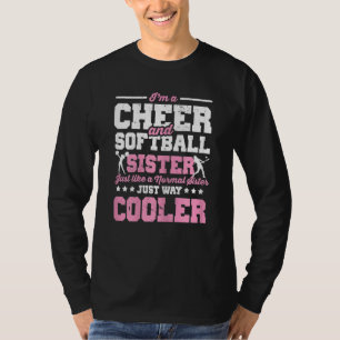 Softball Cheer  Graphic Women Sisters Cheerleader  T-Shirt
