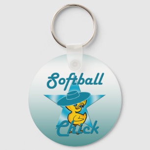 Softball Chick #7 Keychain
