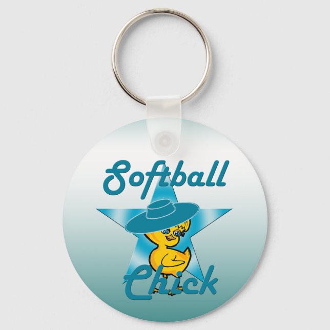 Softball Chick #7 Keychain (Front)