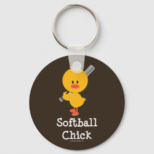 Softball Chick Keychain