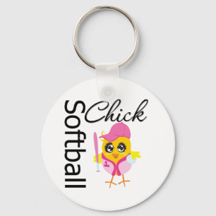 Softball Chick Keychain