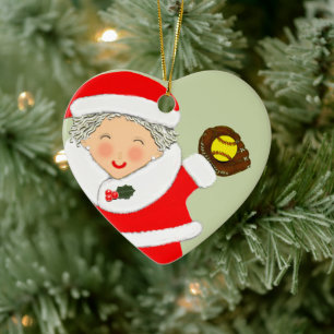 Softball Christmas 2023 Ceramic Ornament