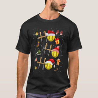 Softball Christmas Ho Ho Ho Santa Balls Girls Boy T-Shirt