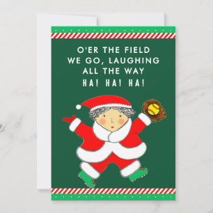 Softball Christmas Holiday Card