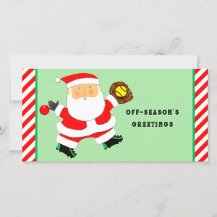 Softball Christmas Holiday Card
