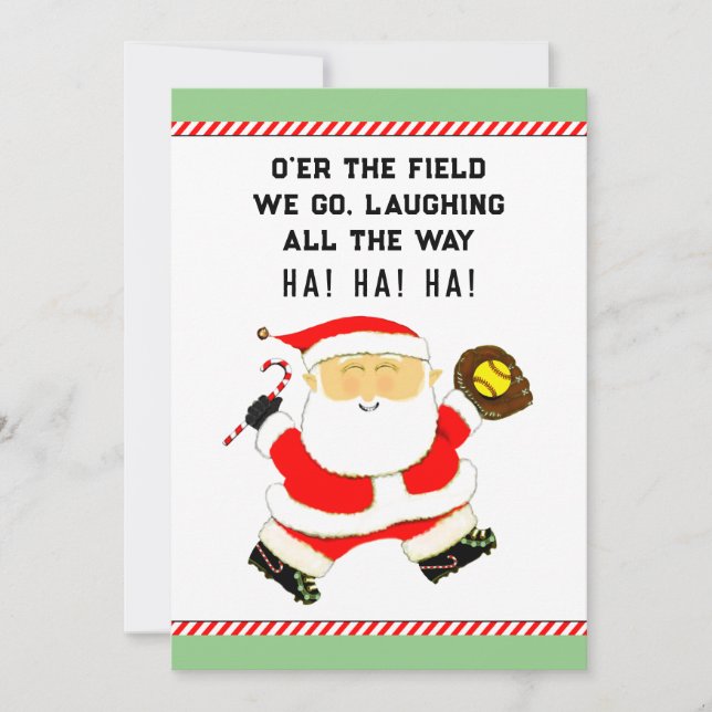 Softball Christmas Holiday Card (Front)