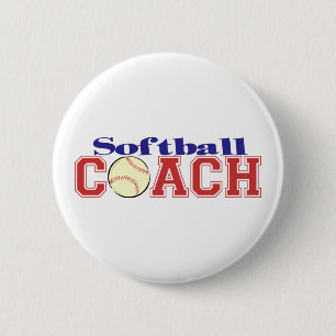 Softball Coach 2 Inch Round Button