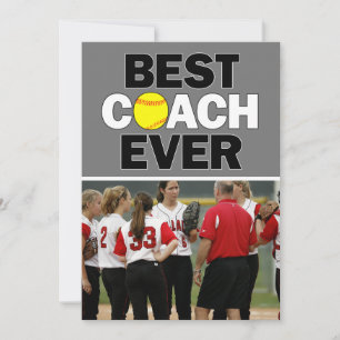 Softball Coach Best Ever Custom Photo Thank You