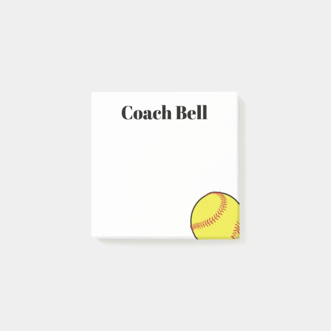 Softball coach custom thank you gift sticky notes! post-it notes (Front)