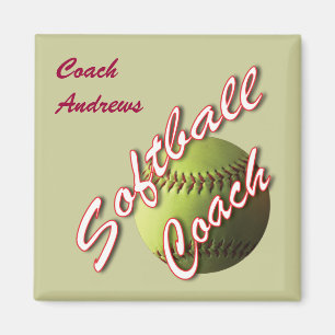 Softball Coach Name Magnet