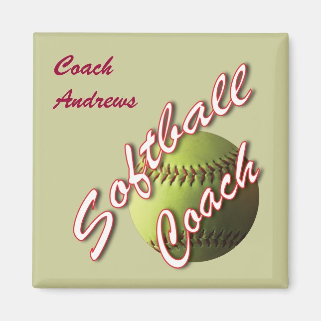 Softball Coach Name Magnet (Front)