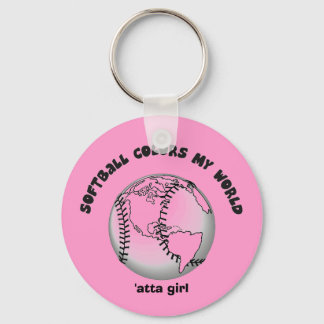 Softball Colours my World Keychain