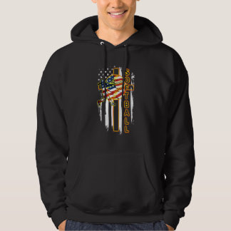 Softball Cross Jesu God Flag Apparel Hoodie