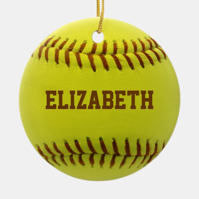 Softball Custom Ball Ornament (Front)