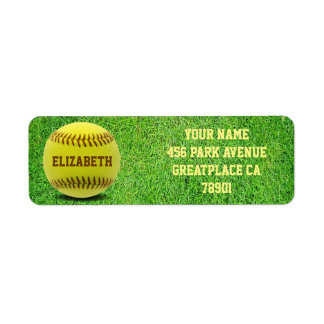 Softball Custom Ball Return Address Label