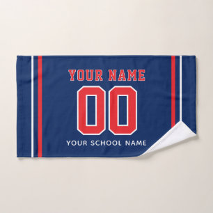 Softball Custom Name & Jersey Number, Team Gift Hand Towel
