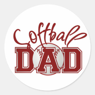 Softball DAD Classic Round Sticker