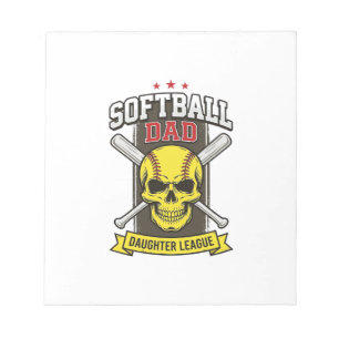 Softball Dad Daughter League Vintage Vector Design Notepad
