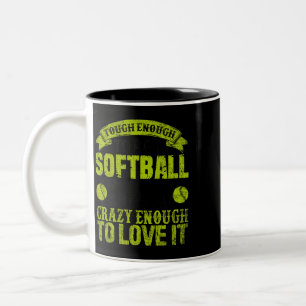 Softball Dad Quote Catcher Pitcher Father Sports H Two-Tone Coffee Mug
