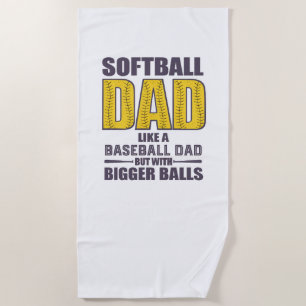 Softball Dad SVG, Funny Shirt Design  Beach Towel