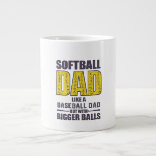 Softball Dad SVG, Funny Shirt Design Large Coffee Mug