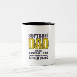Softball Dad SVG, Funny Shirt Design Two-Tone Coffee Mug