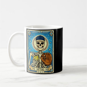 Softball Dad Tarot Card Skeleton Fathers Day Daddy Coffee Mug
